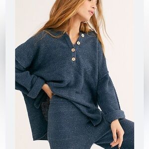 Free People Hailee Sweater Set in Navy Blue Brand New!!